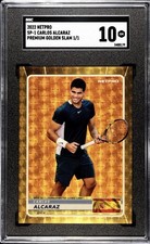 Marketplace image: CARLOS ALCARAZ 2022 NETPRO GOLDEN SLAM SUPERFRACTOR RC #1/1 *SGC 10 GEM MINT*!