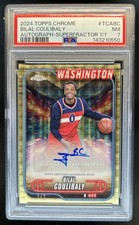 Marketplace image: 2024-25 Topps Chrome Bilal Coulibaly Auto Superfractor #1/1 Wizards PSA 7