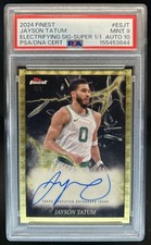 Marketplace image: 2024-25 Topps Finest Jayson Tatum Electrifying Superfractor Auto #1/1 PSA 9/10