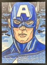 Marketplace image: 2025 Topps Chrome Marvel Comics Captain America Sketch Nick Gribbon Auto #1/1