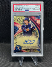 Marketplace image: Evan Carter RC 2024 Bowman's Best Best of 2024 Superfractor Auto 1/1 PSA 8