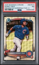 Marketplace image: 2025 Bowman Chrome Ronny Cruz SuperFractor 1st Bowman Prospect #1/1 Cubs PSA 7
