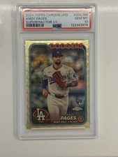 Marketplace image: 2024 Topps Chrome Update Superfractor 1/1 Andy Pages #USC186 Rookie RC PSA 10