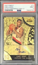 Marketplace image: 2007-08 TOPPS FINEST #77 GREG ODEN ROOKIE RC AUTOGRAPH SUPERFRACTOR 1/1 PSA 9!