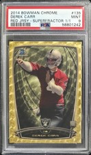 Marketplace image: 2014 BOWMAN CHROME #135 DEREK CARR RAIDERS ROOKIE RC PSA 9 SUPERFRACTOR 1/1!