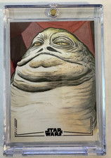Marketplace image: 2026 Topps Chrome Star Wars - 1/1  Jabba the Hutt BLACK FOIL Sketch  Artist Auto