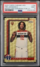 Marketplace image: 2025 Topps Chrome UPD Tre Johnson III Rookie Image Superfractor 1/1 RC PSA9