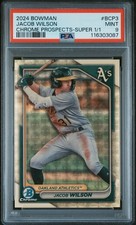 Marketplace image: 1/1 JACOB WILSON PSA 9 2024 BOWMAN #BCP-3 CHROME PROSPECT SUPERFRACTOR 1/1