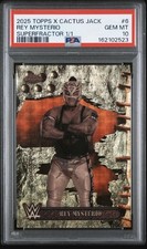 Current marketplace image for 2025 Topps Chrome WWE Cactus Jack #6 Rey Mysterio Superfractor 1/1
