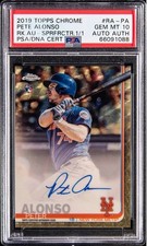 Marketplace image: 2019 Topps Chrome Pete Alonso Superfractor Rookie Auto 1/1 #RA-PA PSA 10 GEM