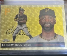 Marketplace image: 2025 Topps Chrome Gold Super Fractor 1/1 Andrew McCutchen Gold Prism #113￼