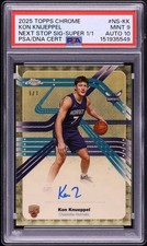 Marketplace image: Kon Knueppel 2025 Topps Chrome Next Stop Signatures Superfractor 1/1 - PSA 9/10
