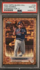 Marketplace image: 2022 Topps Gilded Collection Jose Ramirez Gold Superfractor 1/1 PSA 10 GEM MT