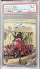 Marketplace image: 1/1  2025-26 BOWMAN OPENING STATEMENT JAMIR WATKINS AUTO SUPERFRACTOR 1/1 PSA 9