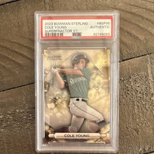Marketplace image: 2023 Bowman Sterling Cole Young #BSP-95 Superfractor 1/1 Auto PSA Auth 92745083