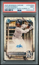 Marketplace image: Stiven Marinez 2025 Bowman Chrome 1st Superfractor Auto RC 1/1 PSA 9 Yankees
