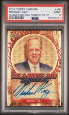 Marketplace image: Michael Kay 2024 Topps Chrome Seamhead Signatures Superfractor Auto 1/1 PSA 9