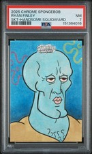Marketplace image: Handsome Squidward 2025 Topps Chrome SpongeBob Ryan Finley Auto 1/1 Sketch PSA 7