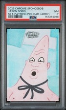 Marketplace image: Pinhead Larry Patrick 2025 Topps Chrome SpongeBob Jason Sobol Auto Sketch 1/1