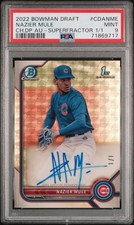 Marketplace image: Nazier Mule 2022 Bowman Chrome Draft 1st Superfractor Auto 1/1 PSA 9 Cubs