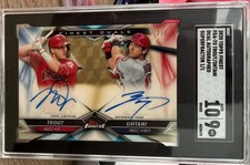 Marketplace image: Shohei Ohtani Mike Trout 2020 Topps Finest Dual Auto Superfractor 1/1 SGC 9/10