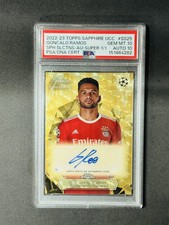 Marketplace image: 2022-23 Topps Sapphire UCC Goncalo Ramos SuperFractor 1/1 PSA 10 Auto 10 NC76