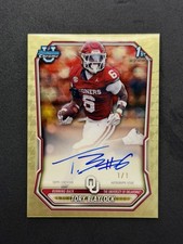 Marketplace image: 2026 Bowman Football BCPA-TBL Tory Blaylock Superfractor Auto 1/1 Oklahoma