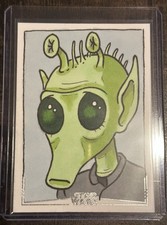 Marketplace image: 2026 Topps Chrome Star Wars Galaxy Greedo Sketch 1/1 Silver Foil Erik Muller