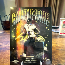 Marketplace image: Topps 2024 Topps Chrome Lamar Jackson All-Chroming ACT-1 Superfractor 1/1! Clean