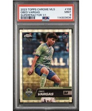 Marketplace image: 2023 Topps Chrome MLS Obed Vargas RC Superfractor 1/1 Seattle Sounders PSA 9