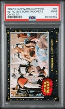 Marketplace image: 2022 Topps Chrome Star Wars Sapphire Interrogated By Stormtroopers #94 Onyx 1/1
