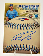 Marketplace image: 2026 Bowman Chrome - Trey Yesavage RC Across the Seams Superfractor Auto 1/1