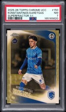 Current marketplace image for 2025 Topps Chrome UEFA #150 Konstantinos Karetsas Superfractor 1/1