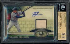 Marketplace image: 2011 Bowman Platinum Relic Autograph Freddie Freeman Superfractor 1/1 BGS 9.5