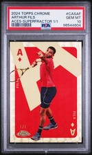 Marketplace image: 2024 Topps Chrome Tennis Arthur Fils Aces Superfractor 1/1 #CAS-AF PSA 10