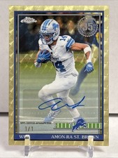 Marketplace image: 2025 TOPPS CHROME AMON-RA ST. BROWN GOLD SUPERFRACTOR AUTO 1/1 35TH ANNIVERSARY