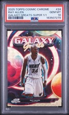 Marketplace image: 2025 Topps Cosmic Chrome Ray Allen Galaxy Greats Superfractor 1/1 PSA 10 GEM