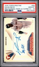 Marketplace image: 2025 PRISTINE PERSONAL ENDORSEMENTS  DAVID ORTIZ , Superfractor , 1/1 , PSA 10