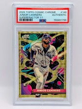 Marketplace image: 2025 Topps Cosmic Chrome Junior Caminero SuperFractor 1/1 PSA Auth TB Rays #184