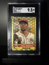 Marketplace image: Will Benson 2025 Topps Heritage #336 Chrome Superfractor 1/1 SGC 9.5 Reds