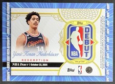Marketplace image: 2025-26 Yanic Niederhauder Topps Chrome Update Debut Patch Auto 1/1 REDEEMED