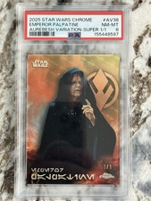 Marketplace image: 2025 Star Wars Chrome Emperor Palpatine Superfractor Aurebesh Var. 1/1 PSA 8