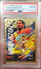 Marketplace image: 2024-25 Topps Chrome Tyrese Haliburton Ultraviolet All-Stars Superfractor 1/1