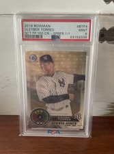 Marketplace image: 2018 BOWMAN GLEYBER TORRES ROOKIE SUPERFRACTOR  1/1 #BTP4 PSA 9