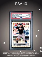 Marketplace image: 2022 Topps Chrome Sapphire Miguel Rojas #544 SuperFractor 1/1 PSA 10 Topps