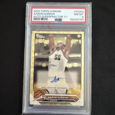 Marketplace image: 2023 Topps Chrome Aaron Gordon #CGAG SuperFractor PSA 8