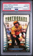 Marketplace image: 2024 Topps Chrome Youthquake Henry Davis #YQ19 Sprfrctr 1/1 PSA 10
