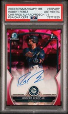 Marketplace image: 2023 Bowman Sapphire Edition Chrome  Auto Robert Perez JR. #BSPARP  1/1 PSA