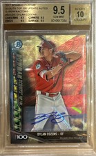 Marketplace image: 2017 Bowman Chrome Scouts Top 100 Auto Superfractors Dylan Cozens  BGS 9.5