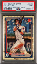 Marketplace image: Cole Mathis 2024 Bowman Draft Chrome SuperFractor 1/1 PSA 9 BDC-81